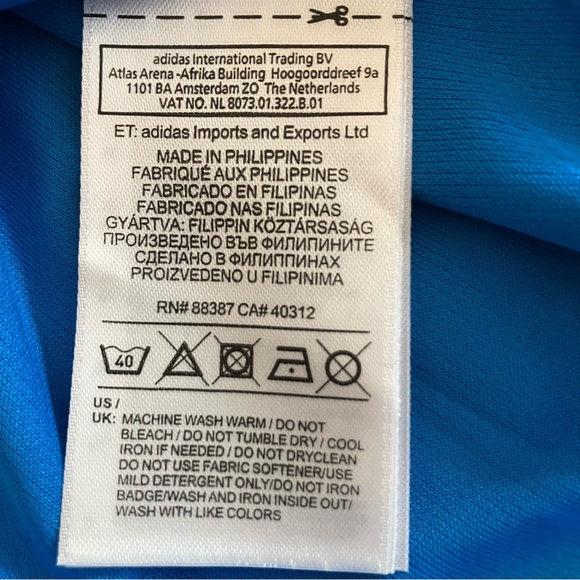 Adidas blue long sleeve shirt.  Climalite. New with tag - Picture 5 of 6